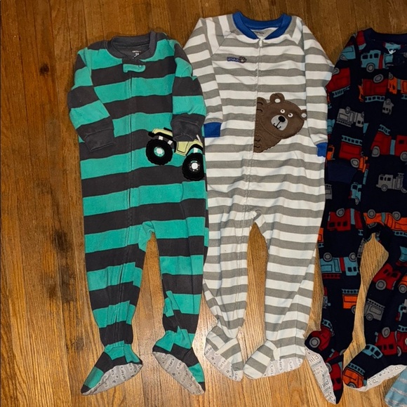 Kids Striped and Patterned One Piece Footed Pajamas - Picture 6 of 13